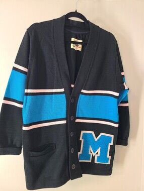 Disney Collectible Vintage 1980s Dehen 1920 Knit Varsity Letterman Cardigan M